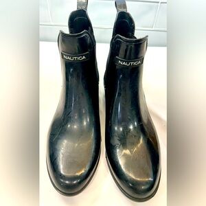 Nautica Women’s Black Rain Boots, Sz 8